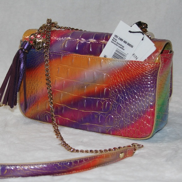 BRAHMIN Rosa Crossbody Shoulder Bag Heart Tassel Charms Rainbow Purse Handbag - Picture 5 of 6